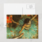 Ballerina Dance Green Dancer Edger Degas Painting Postkarte (Vorne/Hinten)