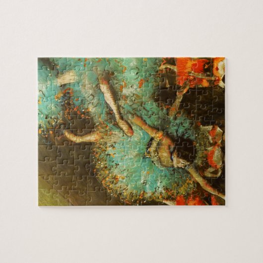 Ballerina Dance Green Dancer Edger Degas Painting Puzzle (Horizontal)
