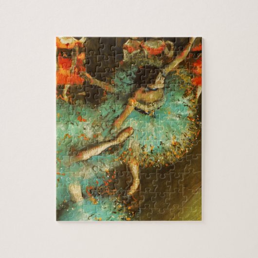 Ballerina Dance Green Dancer Edger Degas Painting Puzzle (Vertikal)