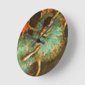 Ballerina Dance Green Dancer Edger Degas Painting Runde Wanduhr (Winkel)