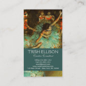 Ballerina Dance Green Dancer Edger Degas Painting Visitenkarte (Rückseite)