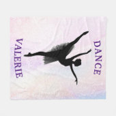 Ballerina Dance Pastel Fleece Blanket (Vorderseite (Horizontal))
