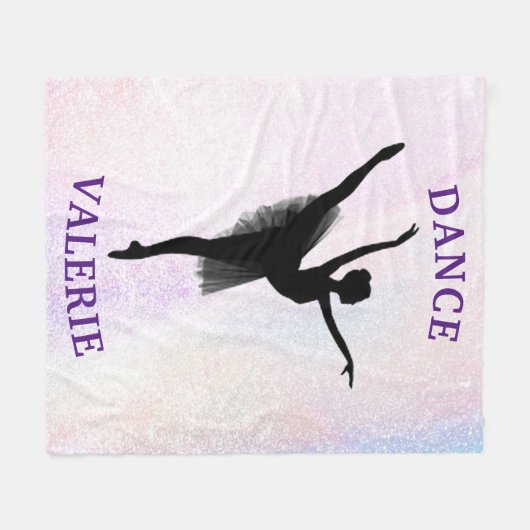 Ballerina Dance Pastel Fleece Blanket (Vorderseite (Horizontal))