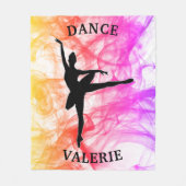 Ballerina Dance Pastel Watercolor Fleece Blanket (Vorderseite)