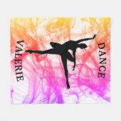 Ballerina Dance Pastel Watercolor Fleece Blanket (Vorderseite (Horizontal))