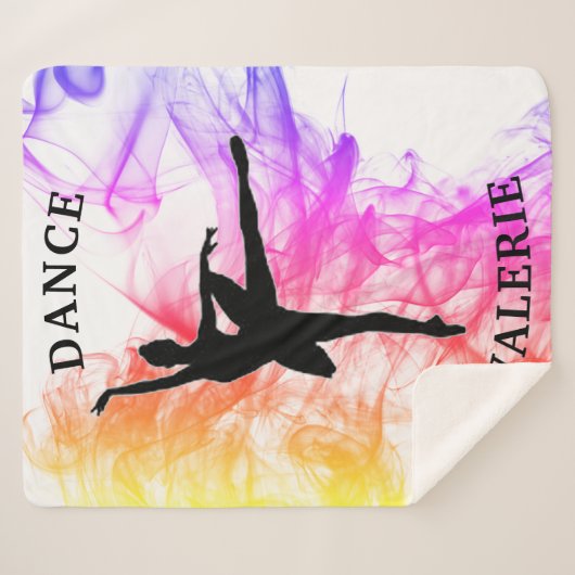 Ballerina Dance Pastel Watercolor Sherpadecke (Vorderseite (Horizontal))