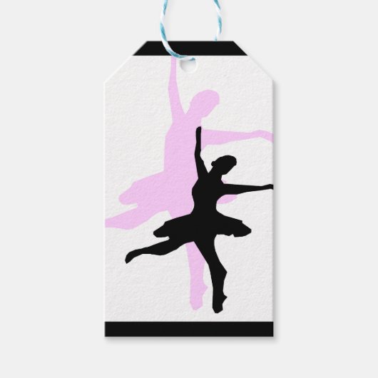 Ballerina Dance Pink & Black Geschenkanhänger (Vorderseite)