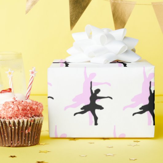 Ballerina Dance Pink & Black Geschenkpapier (Geburtstagsparty)