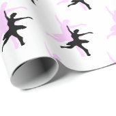 Ballerina Dance Pink & Black Geschenkpapier (Rolleneckpunkt)