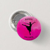 Ballerina Dance Pink Ombre Sparkle Button (Vorne & Hinten)