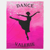 Ballerina Dance Pink Ombre Sparkle Fleecedecke (Vorderseite)