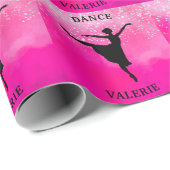 Ballerina Dance Pink Ombre Sparkle Geschenkpapier (Rolleneckpunkt)