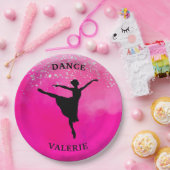 Ballerina Dance Pink Ombre Sparkle Pappteller (Party)