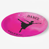 Ballerina Dance Pink Ombre Sparkle Pappteller (Schrägansicht)