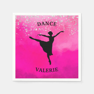 Ballerina Dance Pink Ombre Sparkle Serviette