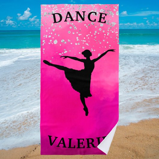 Ballerina Dance Pink Ombre Sparkle Strandtuch