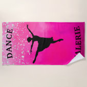 Ballerina Dance Pink Ombre Sparkle Strandtuch (Vorderseite)