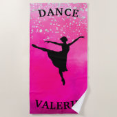 Ballerina Dance Pink Ombre Sparkle Strandtuch (Vorderseite)