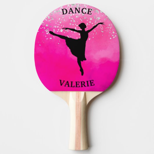 Ballerina Dance Pink Ombre Sparkle Tischtennis Schläger (Vorderseite)