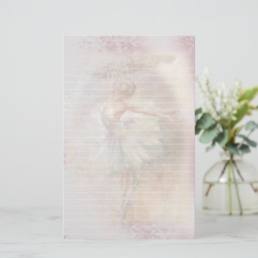 Ballerina Dance Pose Weiße Linde Briefpapier (Stehend Vorderseite)