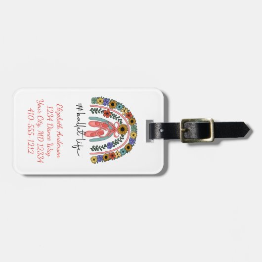 Ballerina Dance Studio Ballet Instructor Dancer Gepäckanhänger (Vorderseite horizontal)