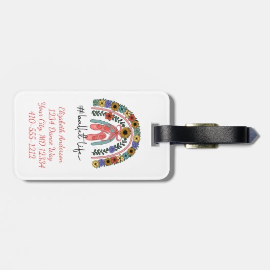 Ballerina Dance Studio Ballet Instructor Dancer Gepäckanhänger (Rückseite horizontal)