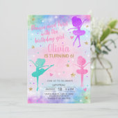 Ballerina Dance Twirl Mädchen Geburtstagseinladung Einladung (Stehend Vorderseite)