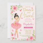 Ballerina Dance und Twirl Birthday Einladung (Vorderseite)