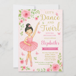 Ballerina Dance und Twirl Birthday Einladung
