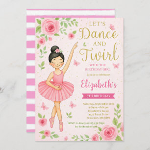 Ballerina Dance und Twirl Birthday Einladung