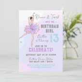 Ballerina Dance und Twirl Teen Einladung zum Gebur (Stehend Vorderseite)