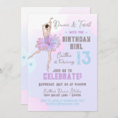 Ballerina Dance und Twirl Teen Einladung zum Gebur (Vorne/Hinten)