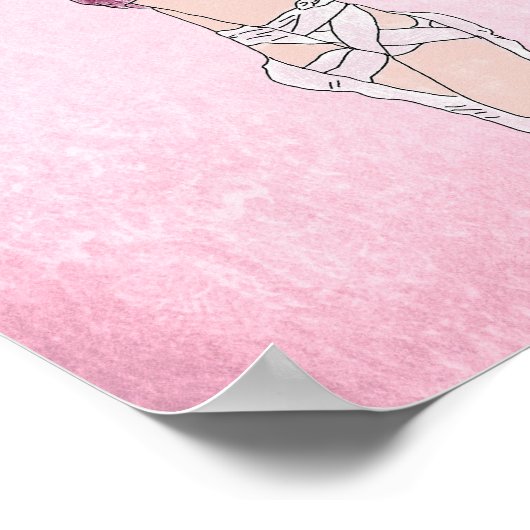 Ballerina Dancer auf Pointe in Pink Poster (Ecke)