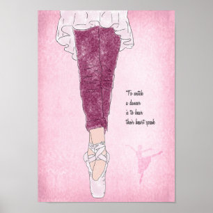 Ballerina Dancer auf Pointe in Pink Poster