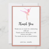 Ballerina Dancer Birthday Danke Karte (Vorderseite)