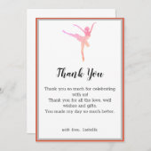 Ballerina Dancer Birthday Danke Karte (Vorne/Hinten)