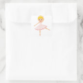 Ballerina Dancer blond Quadratischer Aufkleber (Tasche)