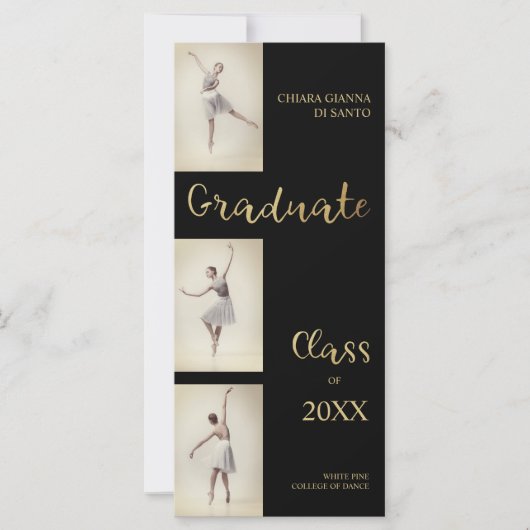 Ballerina Dancer Drei Foto Tanz Abschluss (Vorderseite)