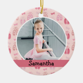 Ballerina Dancer Foto Holiday Monogram Keramik Ornament