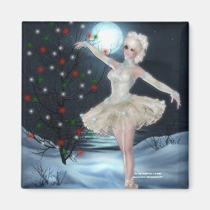Ballerina Dancer Girl: Fantasy Christmas Magnet