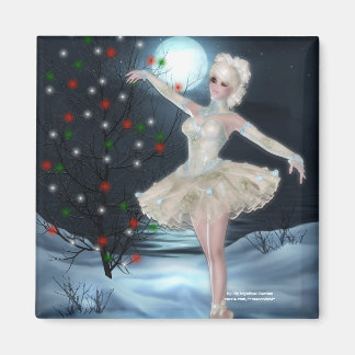 Ballerina Dancer Girl: Fantasy Christmas Magnet