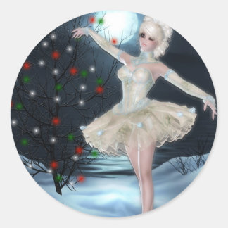 Ballerina Dancer Girl: Fantasy Christmas Sticker