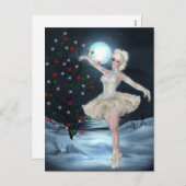 Ballerina Dancer Girl :: Weihnachts-Postkarte Feiertagspostkarte (Vorne/Hinten)