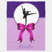 Ballerina Dancer Glitzer und Bow Fleece Blanket (Vorderseite)
