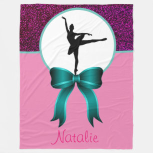 Ballerina Dancer Glitzer und Bow Fleece Blanket