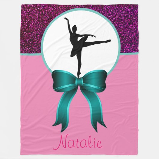 Ballerina Dancer Glitzer und Bow Fleece Blanket (Vorderseite)