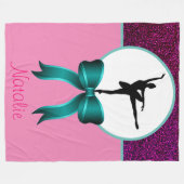 Ballerina Dancer Glitzer und Bow Fleece Blanket (Vorderseite (Horizontal))