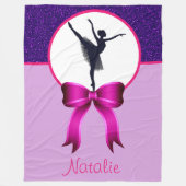 Ballerina Dancer Glitzer und Bow Fleece Blanket (Vorderseite)