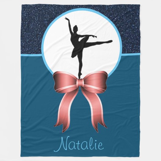 Ballerina Dancer Glitzer und Bow Fleece Blanket (Vorderseite)
