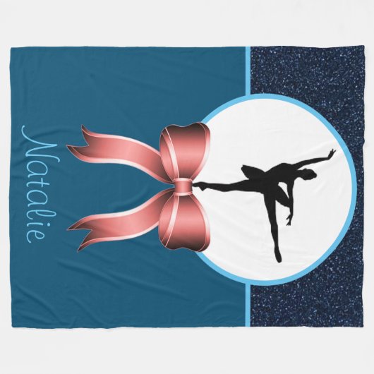 Ballerina Dancer Glitzer und Bow Fleece Blanket (Vorderseite (Horizontal))